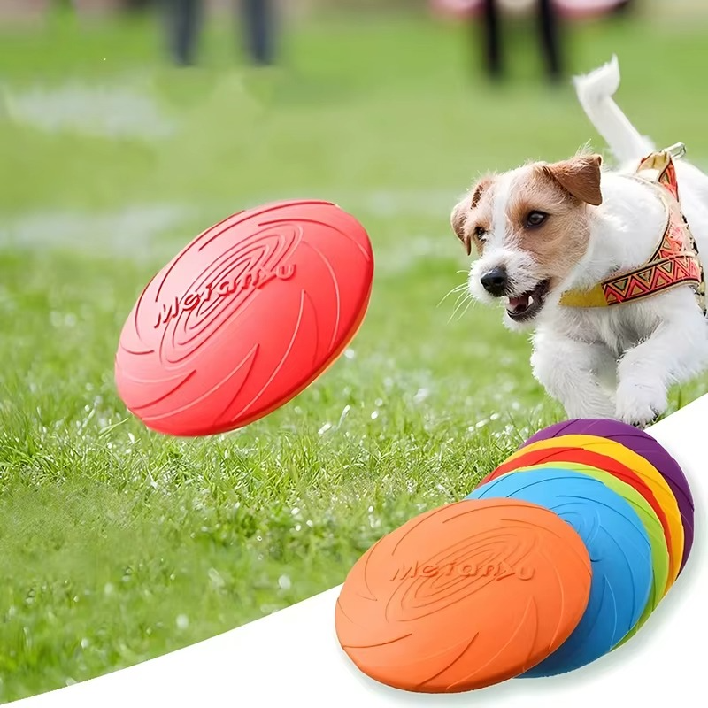 Silicone Dog Frisbee - Soft Flying Disc Chew Toy