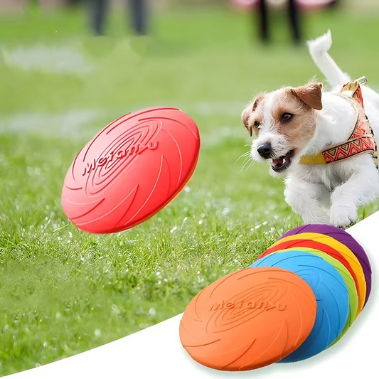 Silicone Dog Frisbee - Soft Flying Disc Chew Toy