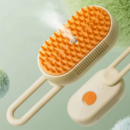 3-in-1 Steam Brush for Dogs & Cats - Professional Pet Grooming Tool with Massage & Hair Removal
