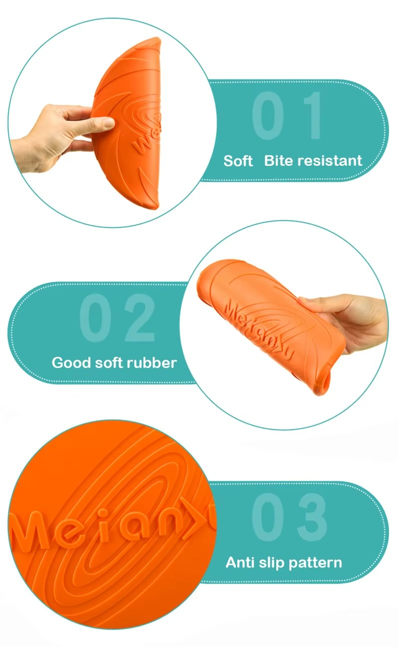 Silicone Dog Frisbee - Soft Flying Disc Chew Toy