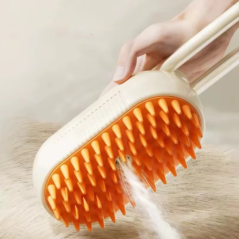 3-in-1 Steam Brush for Dogs & Cats - Professional Pet Grooming Tool with Massage & Hair Removal